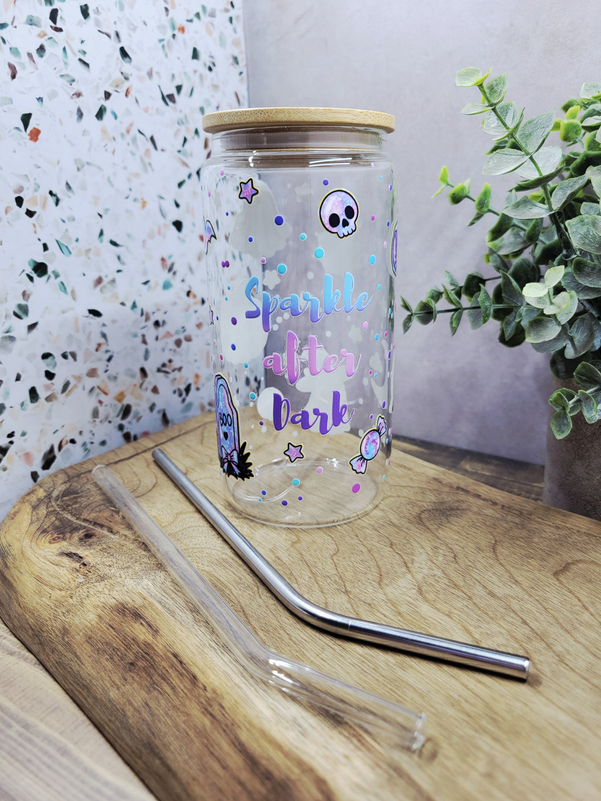 Sparkle in the Dark Glass Tumbler