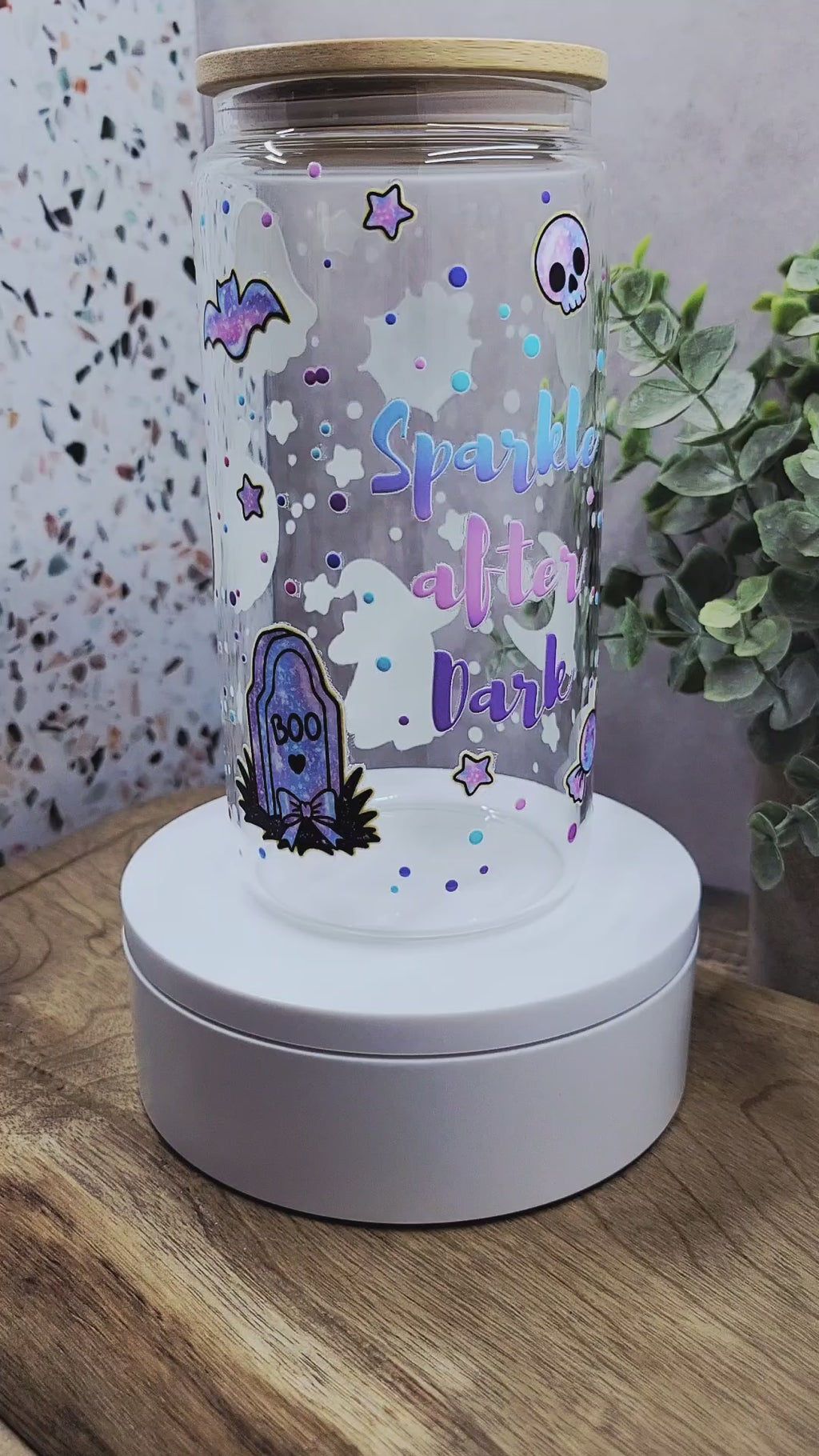 Sparkle in the Dark Glass Tumbler